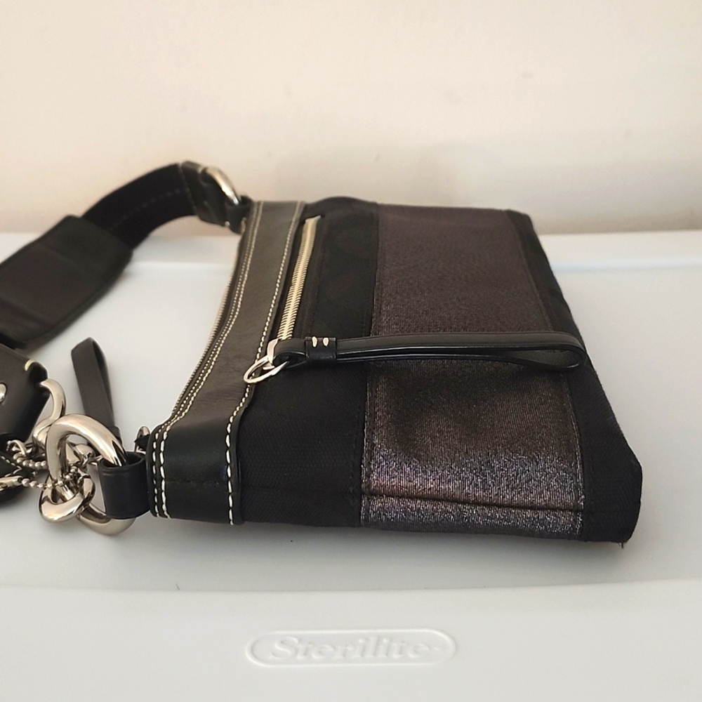 Coach Signature Stripe Demi Hand Bag w/xtra Coach Shoulder Strap - Picture 9 of 16